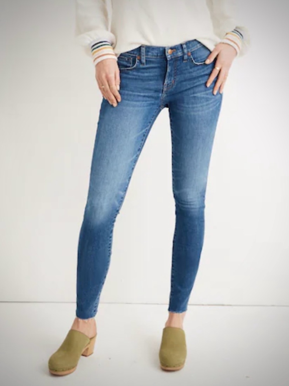 Madewell 8 Skinny Jeans Miranda Wash K9132 Womens 24 Raw Hem Stretch Denim
